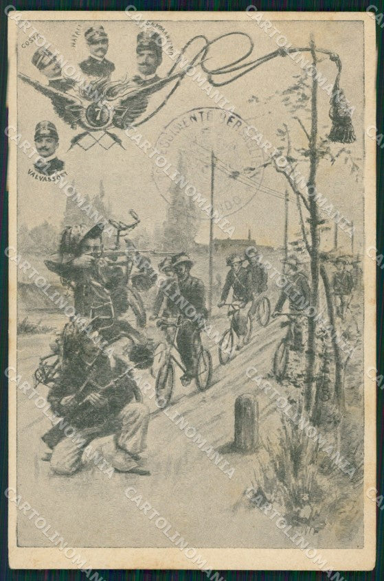 Militari Bersaglieri Ciclisti cartolina QT5460 – fronte