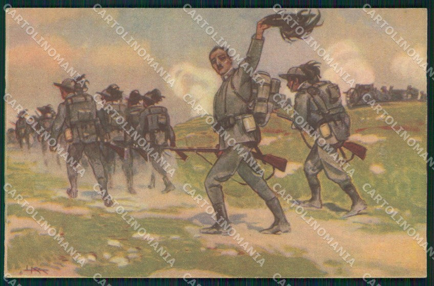 Militari Bersaglieri Metlicovitz PIEGHINE cartolina QT5484 – fronte