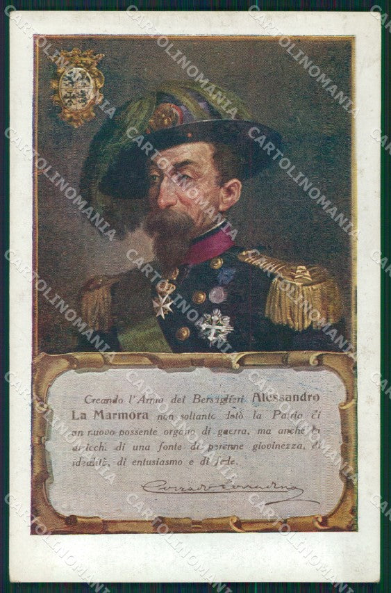 Militari Bersaglieri Alessandro La Marmora cartolina QT5521 – fronte