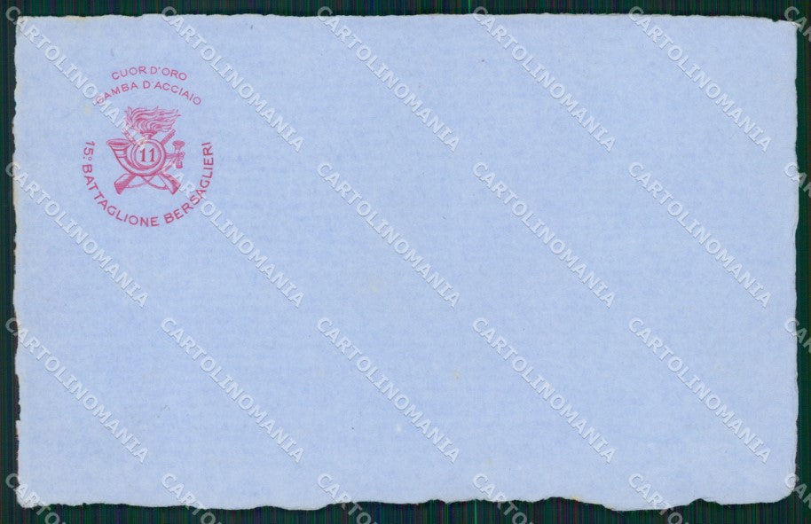 Militari Bersaglieri XV Battaglione cartolina QT5543 – fronte