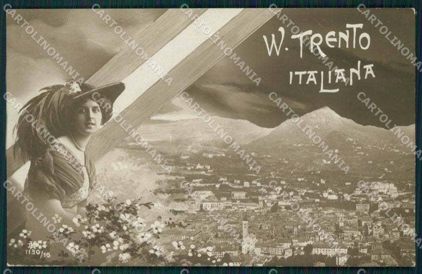 Militari Bersaglieri Trento città Propaganda Foto cartolina QT5581 – fronte
