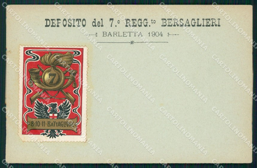 Bari Barletta Militari Bersaglieri VII Reggimento cartolina QT5605 – fronte