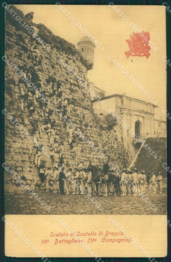 Brescia città XII Reggimento Bersaglieri XXXVI Battaglione cartolina QT5608 – fronte