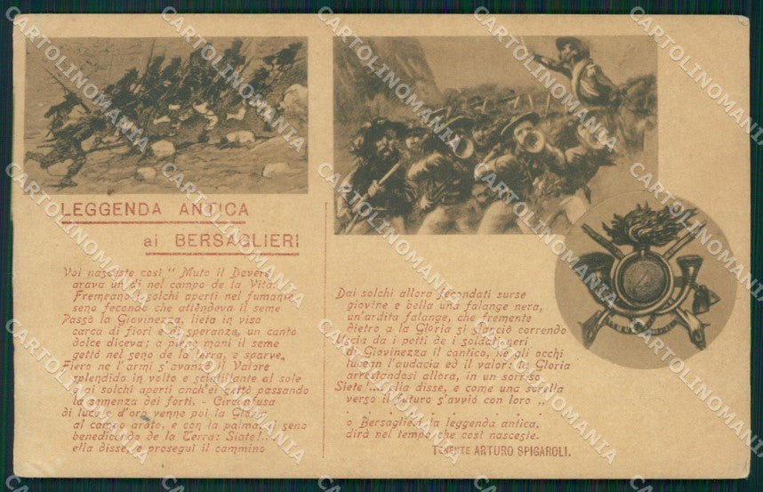 Militari Bersaglieri IV Reggimento cartolina QT5635 – fronte