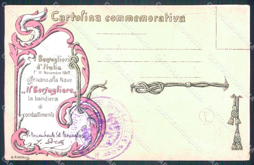 Militari Bersaglieri Regia Marina cartolina QT5651 – retro