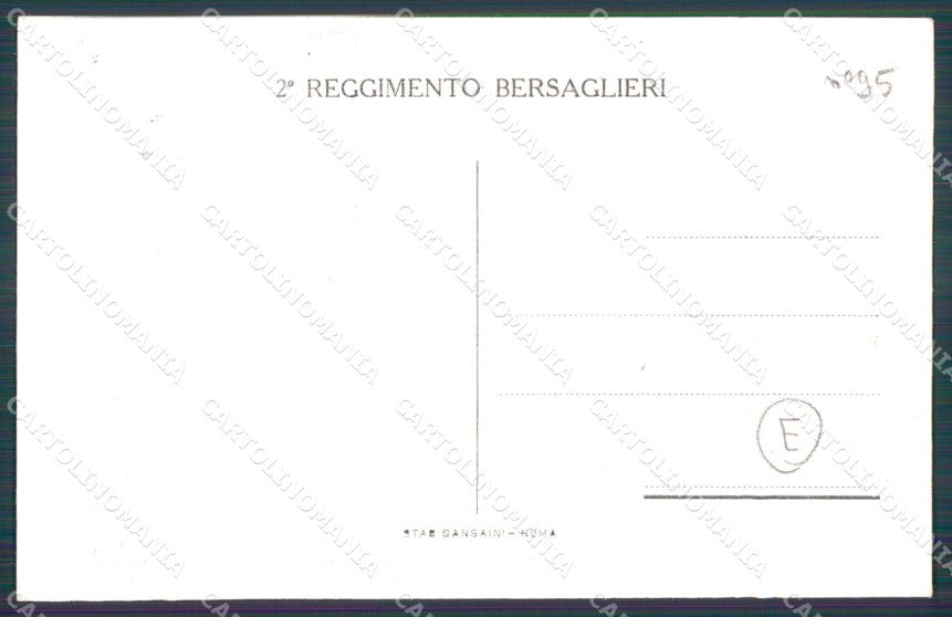 Militari Bersaglieri II Reggimento cartolina QT5658 – retro