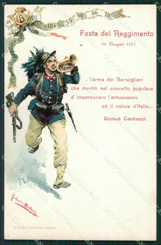 Militari Bersaglieri Carducci cartolina QT5661 – fronte