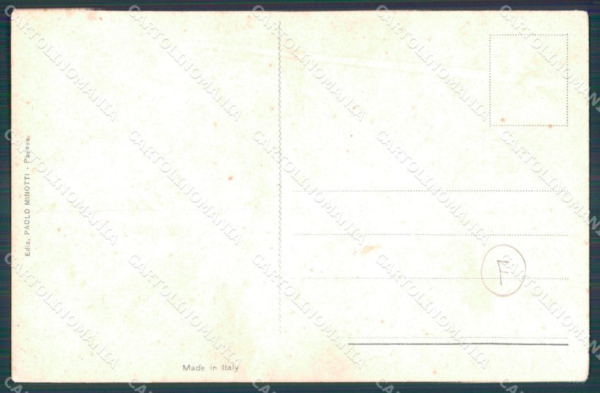 Militari Bersaglieri Bandiera Tricolore Seta cartolina QT5685 – retro