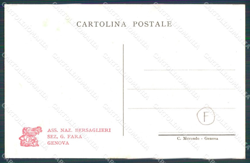 Militari Bersaglieri Genova Mazzoni cartolina QT5696 – retro