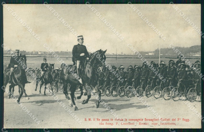 Militari Bersaglieri Savoia III Reggimento Ciclisti cartolina QT5707 – fronte
