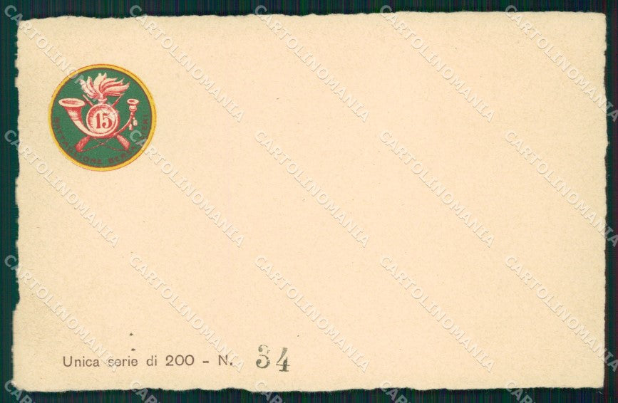 Militari Bersaglieri XV Battaglione cartolina QT5709 – fronte