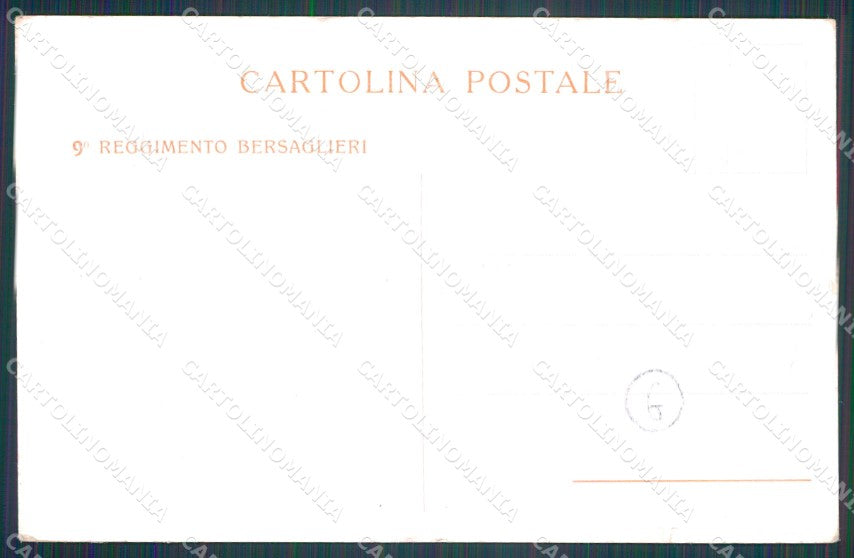 Militari Bersaglieri IX Reggimento PIEGHINE cartolina QT5718 – retro