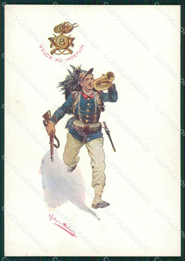 Militari Bersaglieri VIII Reggimento FG cartolina QT5754 – fronte