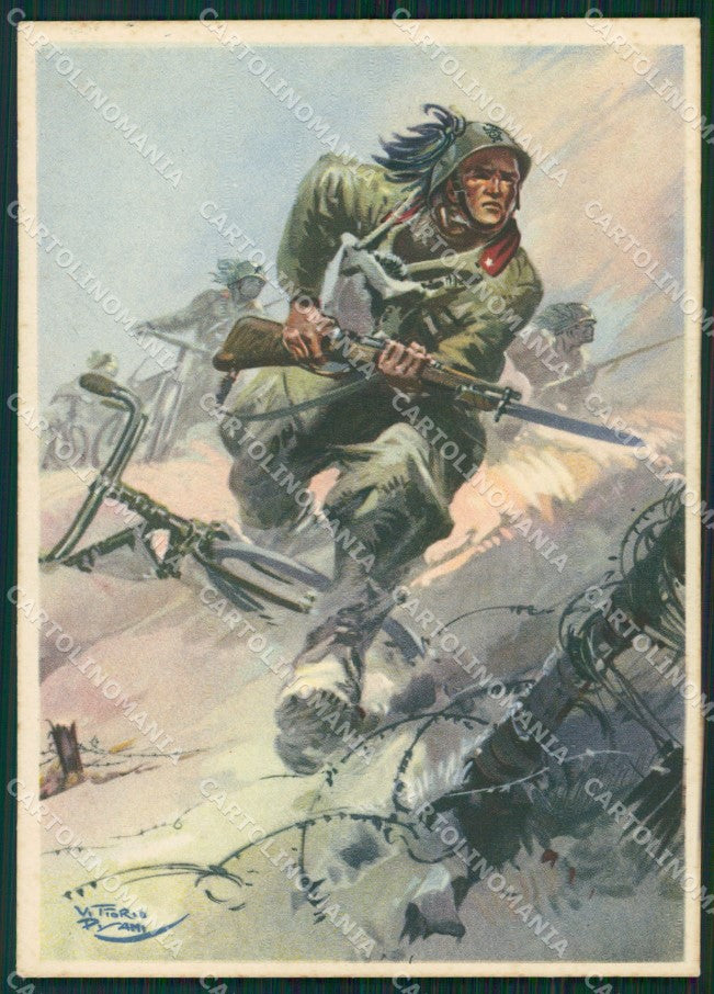 Militari Bersaglieri V Reggimento Pisani FG cartolina QT5770 – fronte