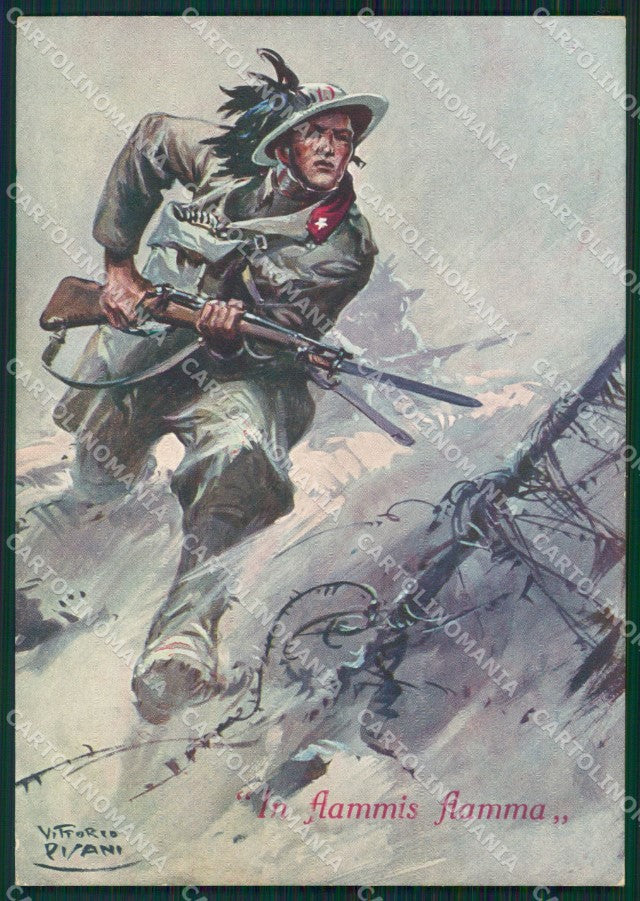Militari Bersaglieri X Reggimento Pisani FG cartolina QT5772 – fronte