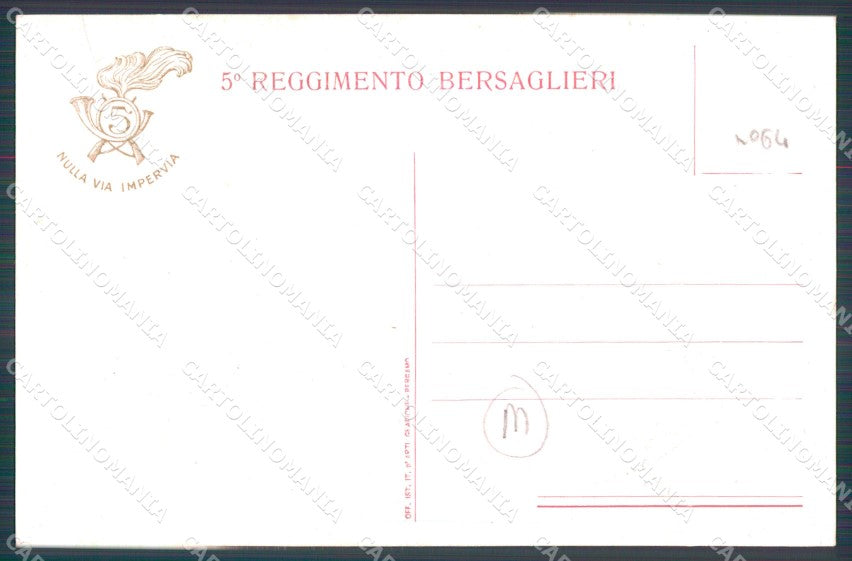 Militari Bersaglieri V Reggimento cartolina QT5774 – retro