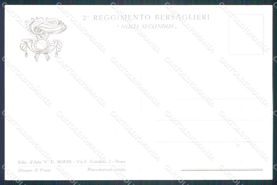 Militari Bersaglieri II Reggimento Pisani FG cartolina QT5776 – retro