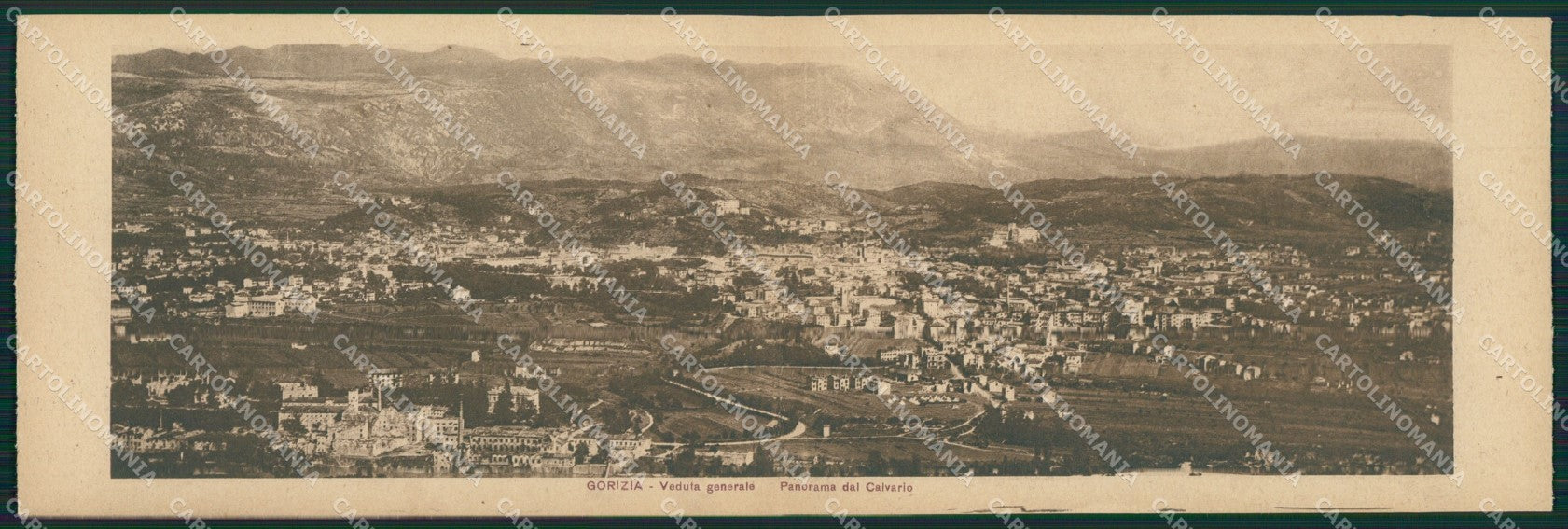 Gorizia città Panorama dal Calvario Doppia cartolina QT5789 – fronte