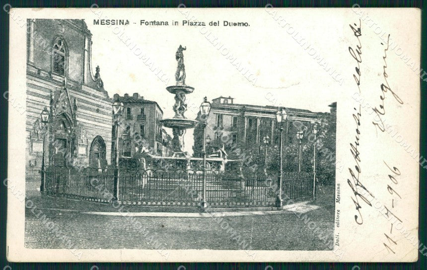 Messina città Piazza del Duomo PIEGHE cartolina QT5795 – fronte