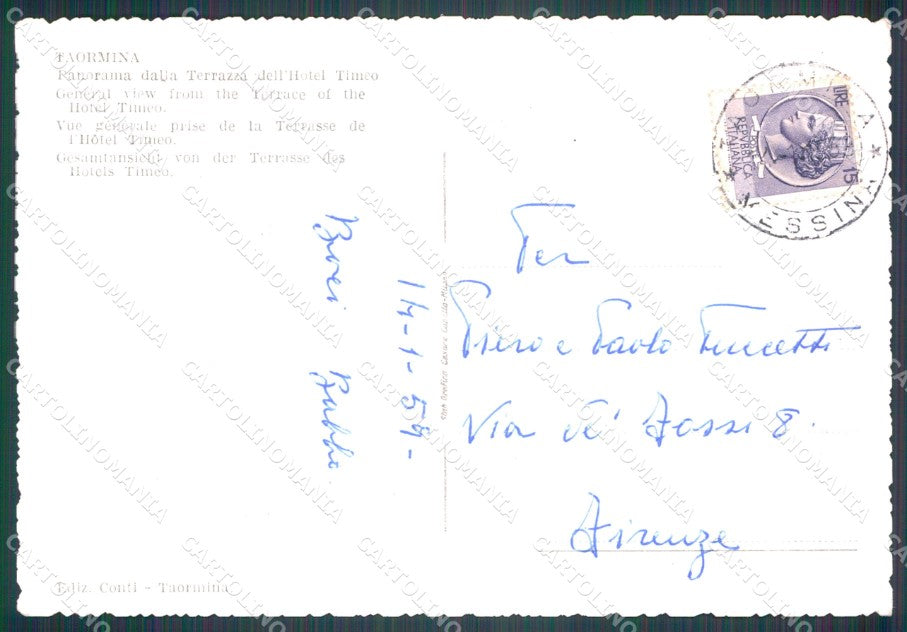 Messina Taormina Foto FG cartolina QT5817 – retro