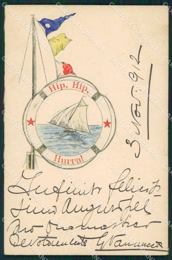 Sail Boat Relief OPF postcard cartolina QT5833 – fronte