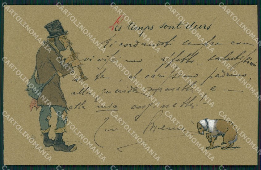OPF postcard Les temps sont durs Dog cartolina QT5840 – fronte