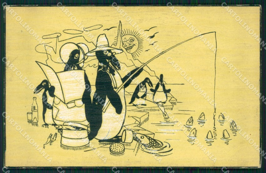 Penguin Pinguini OPF postcard cartolina QT5851 – fronte