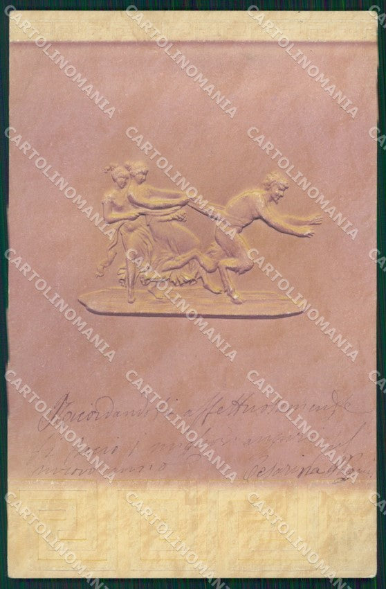 Art Nouveau Lady Relief OPF postcard cartolina QT5854 – fronte