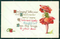 Flowers Girl Relief postcard cartolina QT5872 – fronte