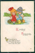 Children Greetings Relief postcard cartolina QT5881 – fronte
