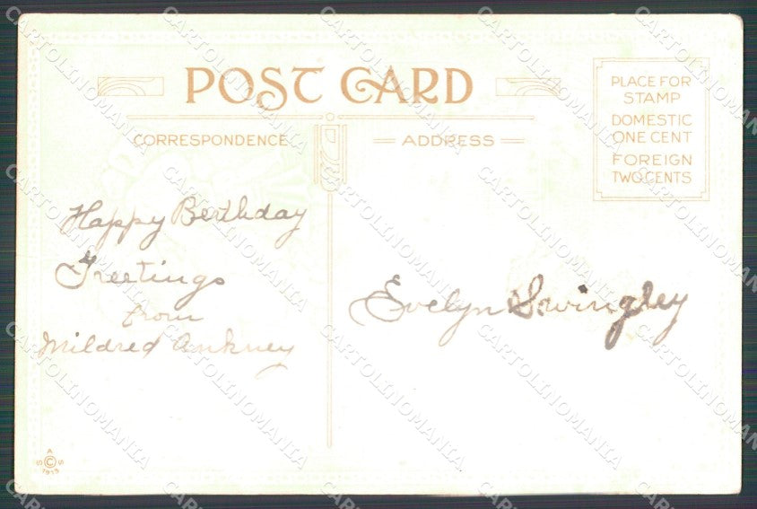 Children Greetings Relief postcard cartolina QT5881 – retro