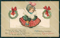 Little Girl Happy New Year Greetings Relief postcard cartolina QT5887 – fronte