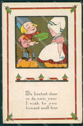 Dutch Children Happy New Year Greetings Clapsaddle ? TEAR postcard QT5892 – fronte