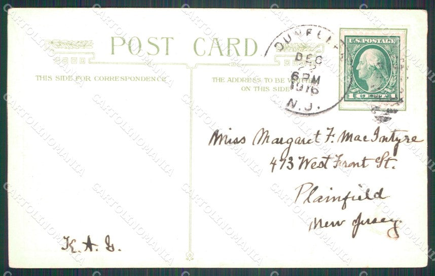 Girl Happy New Year Greetings Clapsaddle Relief CORNER CREASE postcard QT5895 – retro
