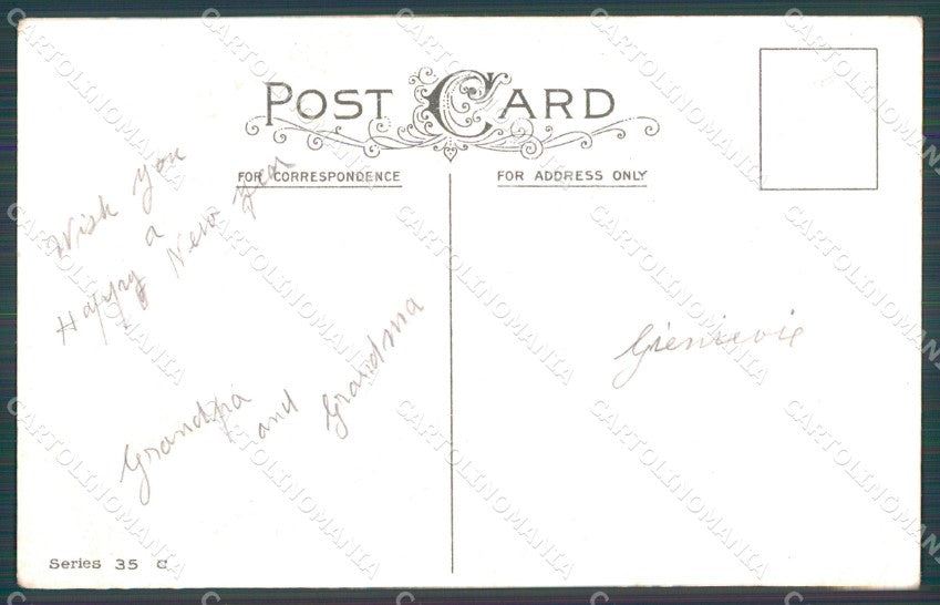 Little Girl Happy New Year Greetings Clapsaddle ? Relief postcard QT5897 – retro