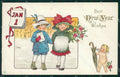 Children Happy New Year Greetings Clapsaddle ? Relief postcard cartolina QT5900 – fronte