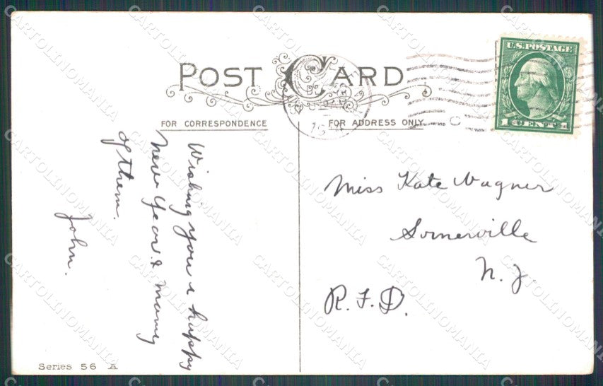 Children Happy New Year Greetings Clapsaddle ? Relief postcard cartolina QT5900 – retro
