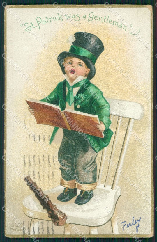 St Patrick Day Clapsaddle Relief HOLE postcard cartolina QT5901 – fronte