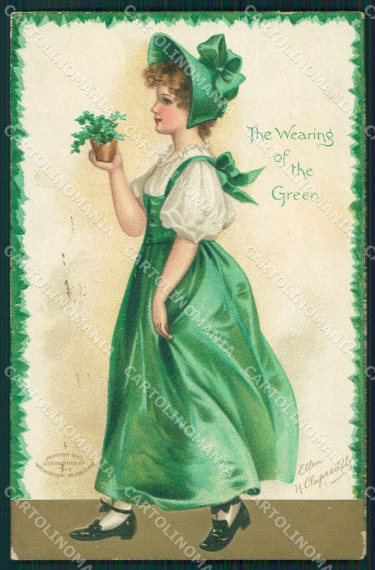 St Patrick Day Clapsaddle Relief postcard cartolina QT5906 – fronte