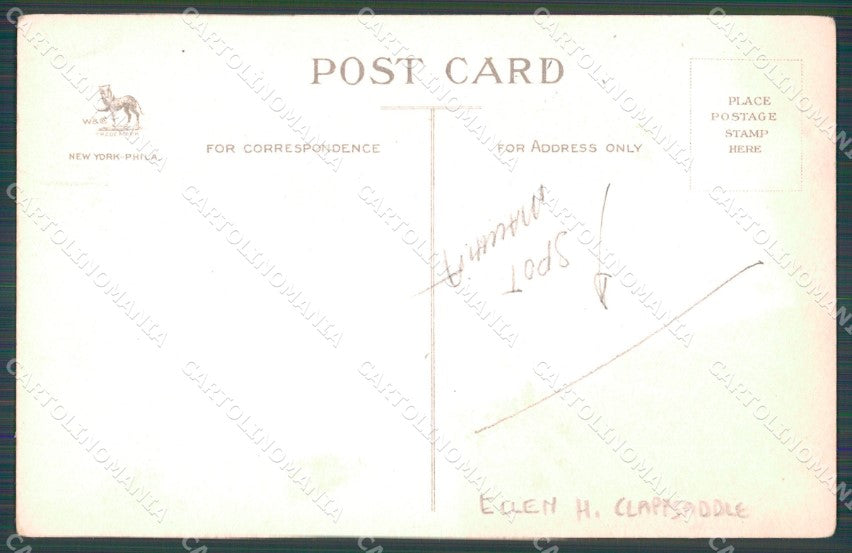 Lady Christmas Greetings Clapsaddle Relief SPOT CORNER CREASE postcard QT5914 – retro