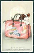 Dog and Big Case postcard cartolina QT5933 – fronte