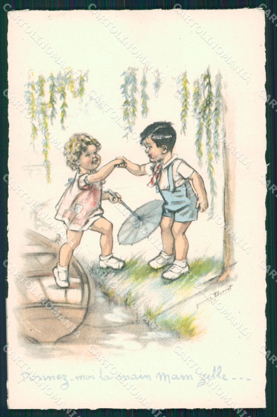 Children Germaine Bouret postcard cartolina QT5977 – fronte