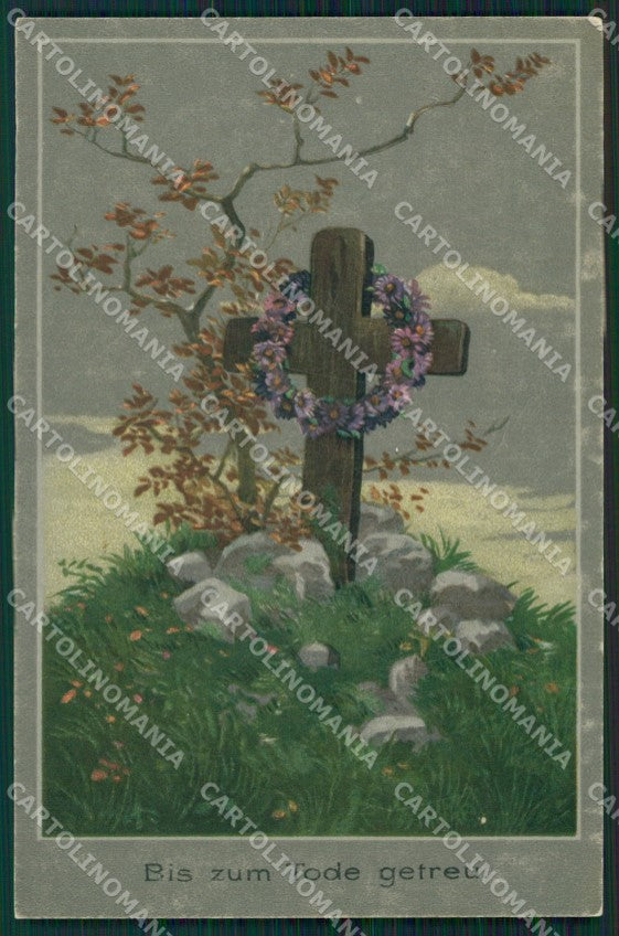 Tree Flower Cross Druck Dondorf serie 9733 postcard cartolina QT6005 – fronte