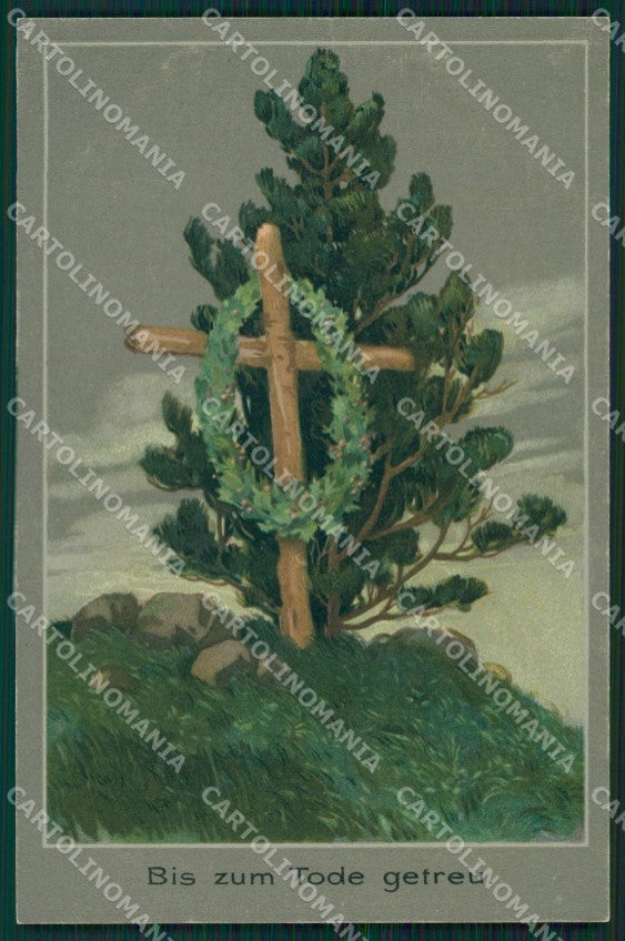 Tree Flower Cross Druck Dondorf serie 733 postcard cartolina QT6006 – fronte