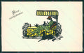 Glamour Lady Borzoi dog Silhouette UNGLUED postcard cartolina QT6137 – fronte