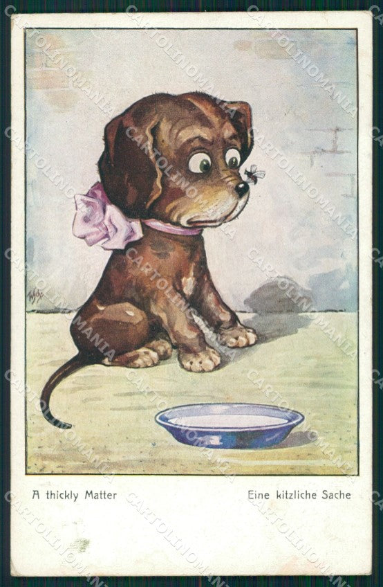 Puppy dog A thickly matter postcard cartolina QT6162 – fronte