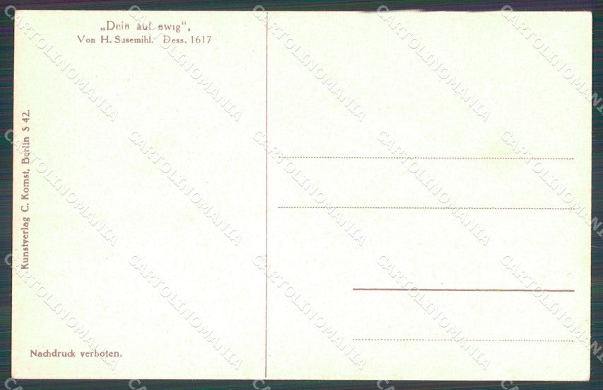 Romantic Couple and Borzoi Dog postcard cartolina QT6168 – retro