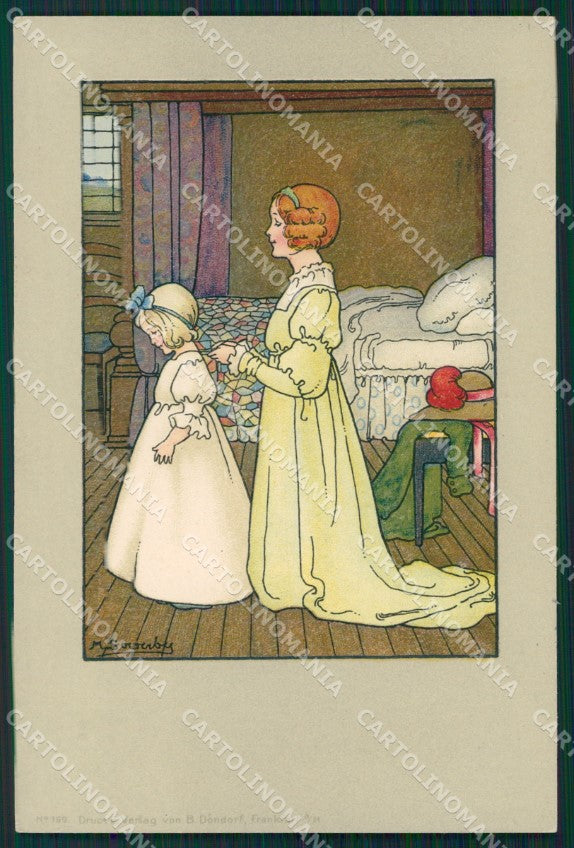 Sowerby Dutch Girl Dondorf serie 168 ABRADED postcard cartolina QT6181 – fronte