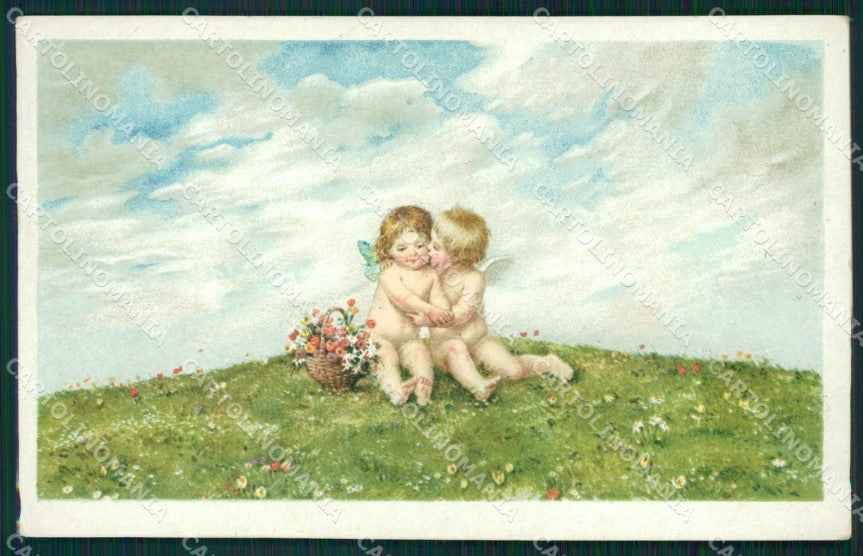Fairy Cupid Angel MM Vienne serie 1173 postcard cartolina QT6206 – fronte