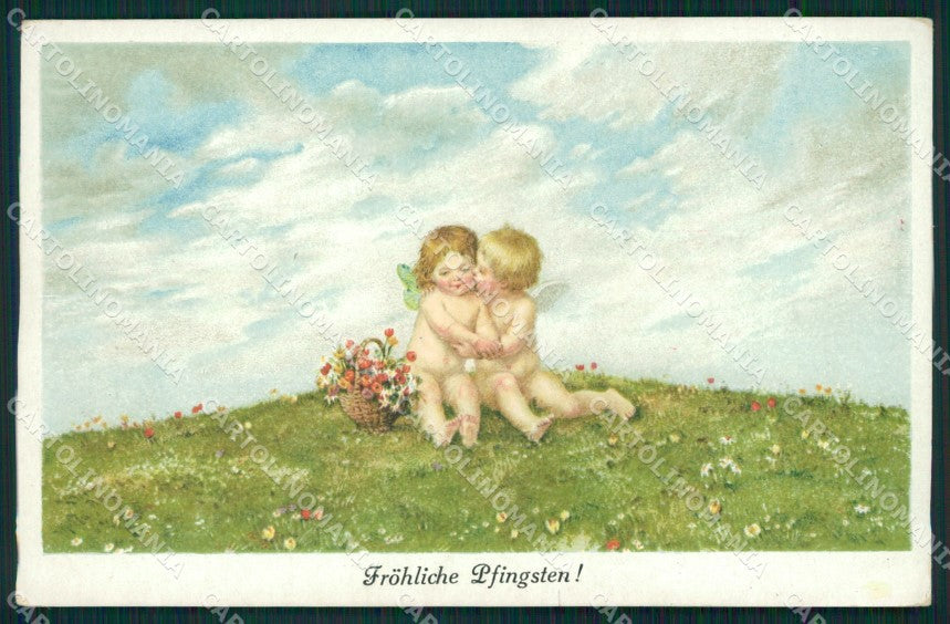 Fairy Cupid Angel MM Vienne serie 1173 postcard cartolina QT6208 – fronte